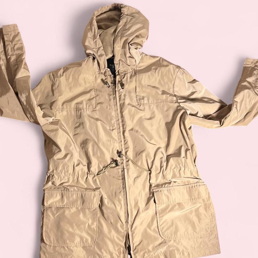 Talbots collection lightweight tan hooded